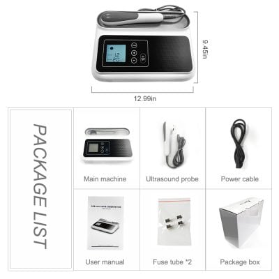 High-precision ultrasound skin analyzer for facial and body rejuvenation. Features LCD display, probe, and easy-to-use controls for professional skincare treatments.