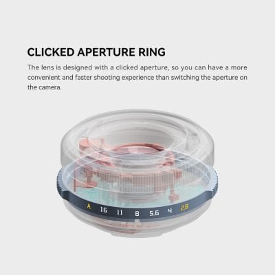 High-quality clicked aperture ring for photography and optical equipment.