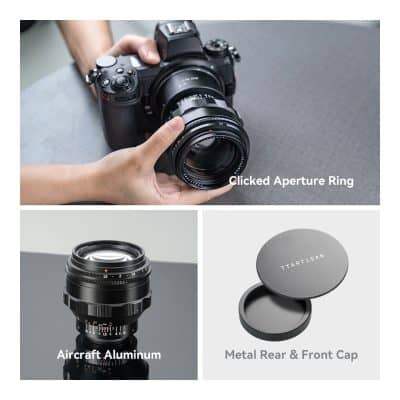 High-quality aircraft aluminum camera lens, aerospace-grade, durable and lightweight for professional photography and videography. Perfect for enhancing your camera system.