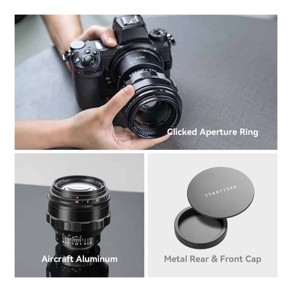 High-quality aircraft aluminum camera lens, aerospace-grade, durable and lightweight for professional photography and videography. Perfect for enhancing your camera system.