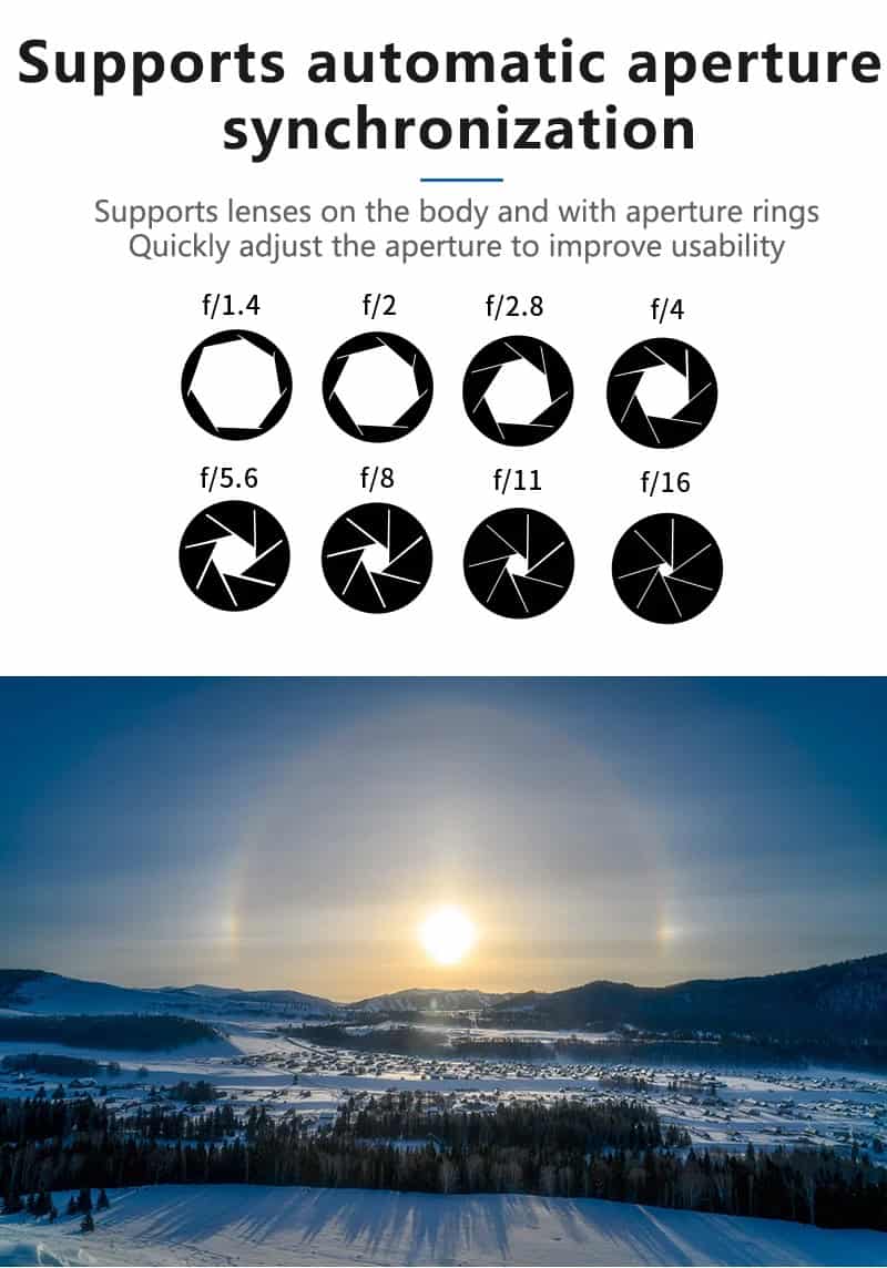 Optical lenses supporting automatic aperture synchronization for better vision and focus. Discover high-quality lenses with adjustable aperture rings for improved clarity and precision in eyewear solutions.