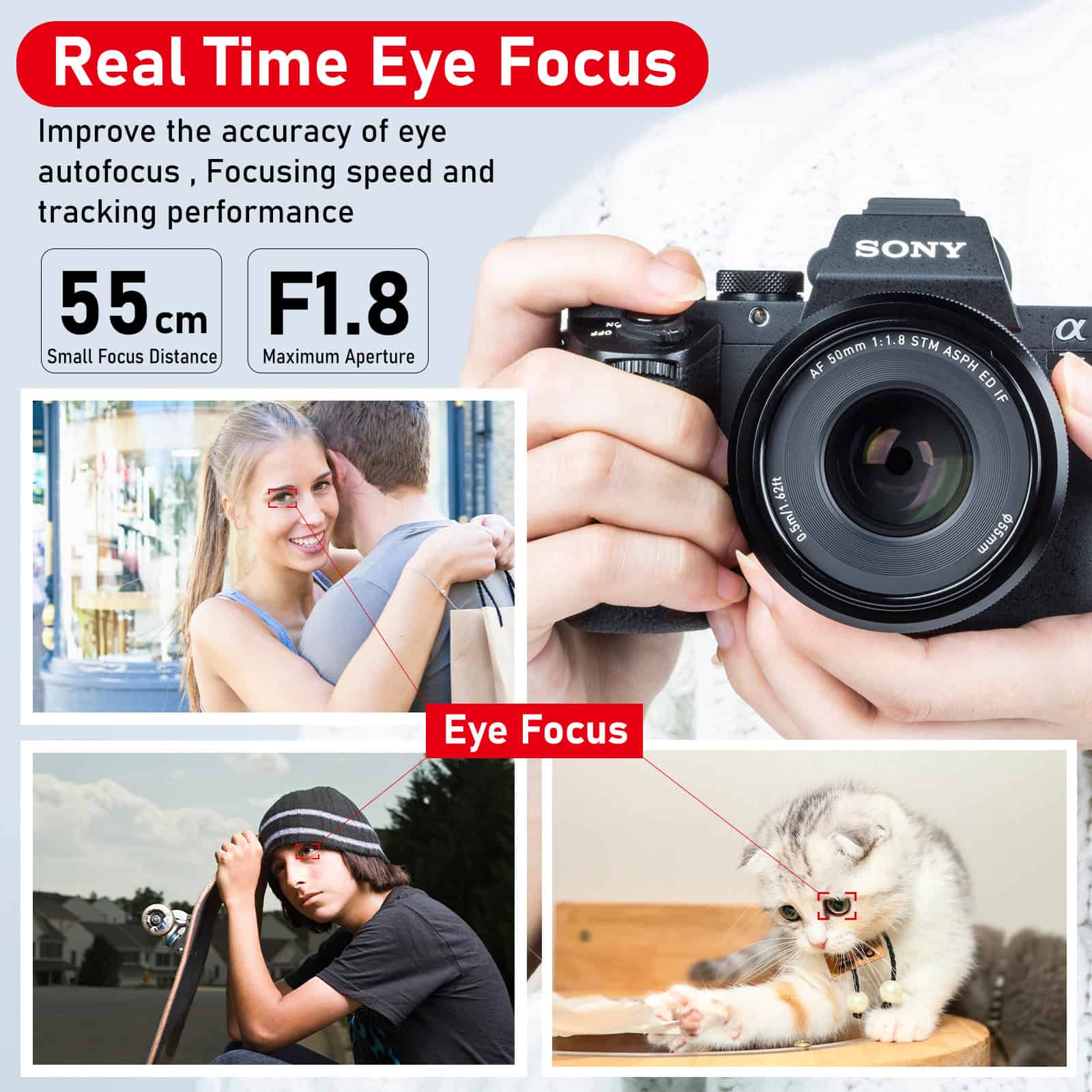 50mm f/1.8 Full Frame Auto Focus Prime Lens for Sony E-Mount & Nikon Z Cameras - Image 4
