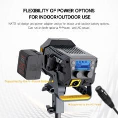 Bright, adjustable surgical LED light for eye care specialists.