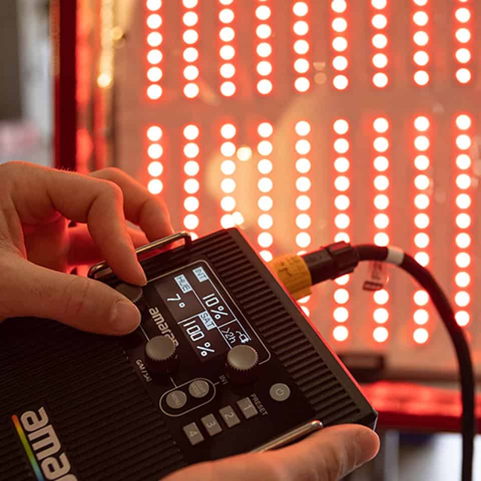 LED phototherapy device for skin rejuvenation and healing, used in aesthetic clinics for anti-aging and acne treatment.