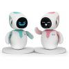 Playful AI robot figures with smiling faces, designed for optical shop branding and eye care products, perfect for engaging customers in optometry and eyewear marketing.