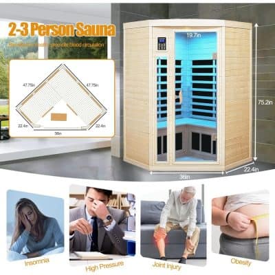 Luxury infrared sauna for detox, stress relief, muscle recovery, and wellness. Perfect for home or spa use with easy assembly and modern design. Enhance relaxation and health today.