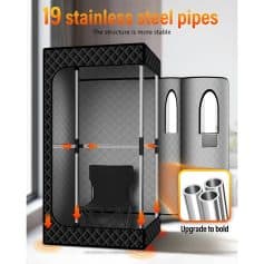 Stainless steel pipes for improved structure stability and durability in medical examination booths. Perfect for reliable, long-lasting medical room setups and portable exam room solutions.