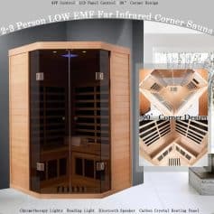 Infrared sauna at Monalisa Store designed for health and relaxation, featuring advanced chromotherapy, Bluetooth speakers, and a carbon crystal heating panel for a premium spa experience.