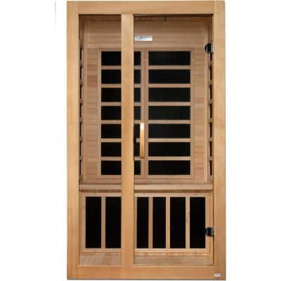 Elegant wooden sauna door with glass panels, ideal for wellness centers, spas, and luxury home sauna rooms. Durable, insulated, and stylish for a relaxing sauna experience.
