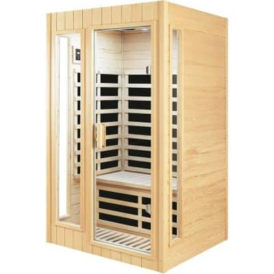 High-quality wooden infrared sauna for health and wellness, featuring spacious interior, customizable settings, and energy-efficient heating. Ideal for home relaxation and therapy.