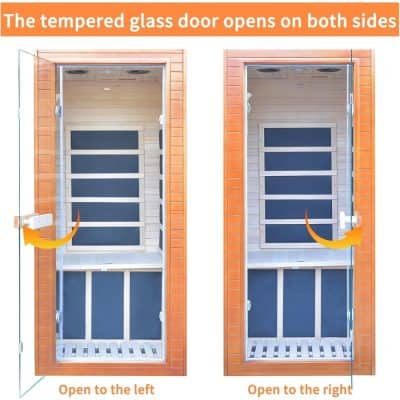 High-quality sauna glass door with double-sided opening strength and durability. Perfect for modern spa, wellness, and relaxation spaces, offering seamless design with safety and elegance.