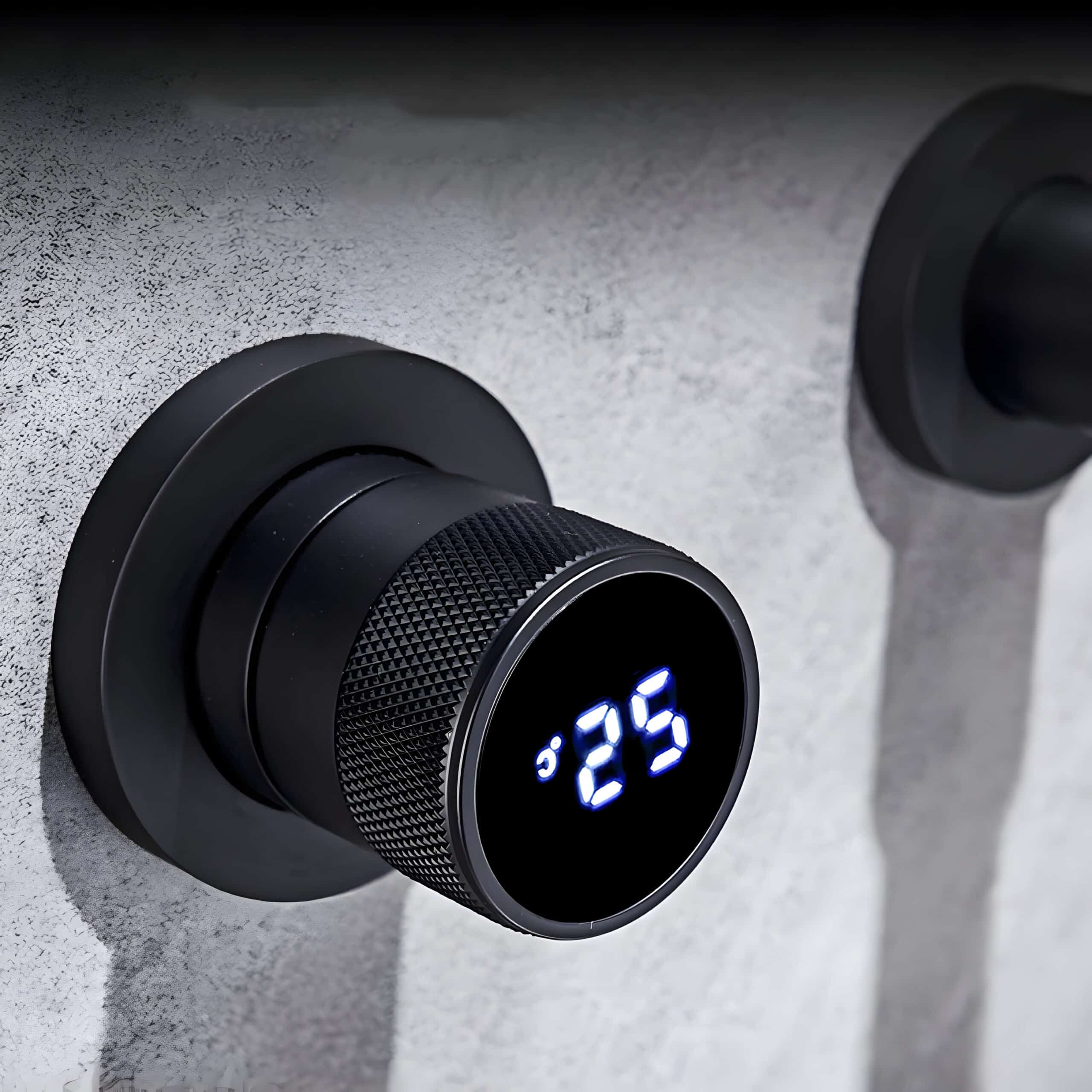 Black Brass Bathroom Faucet with Hidden Digital Display, Single Handle Dual Control - Image 5