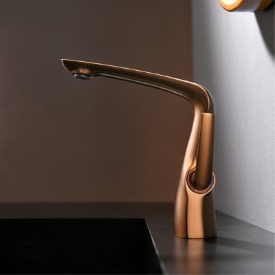 Alternative view of Luxury Rose Gold Single Handle Bathroom Faucet - Modern Dual Control Design