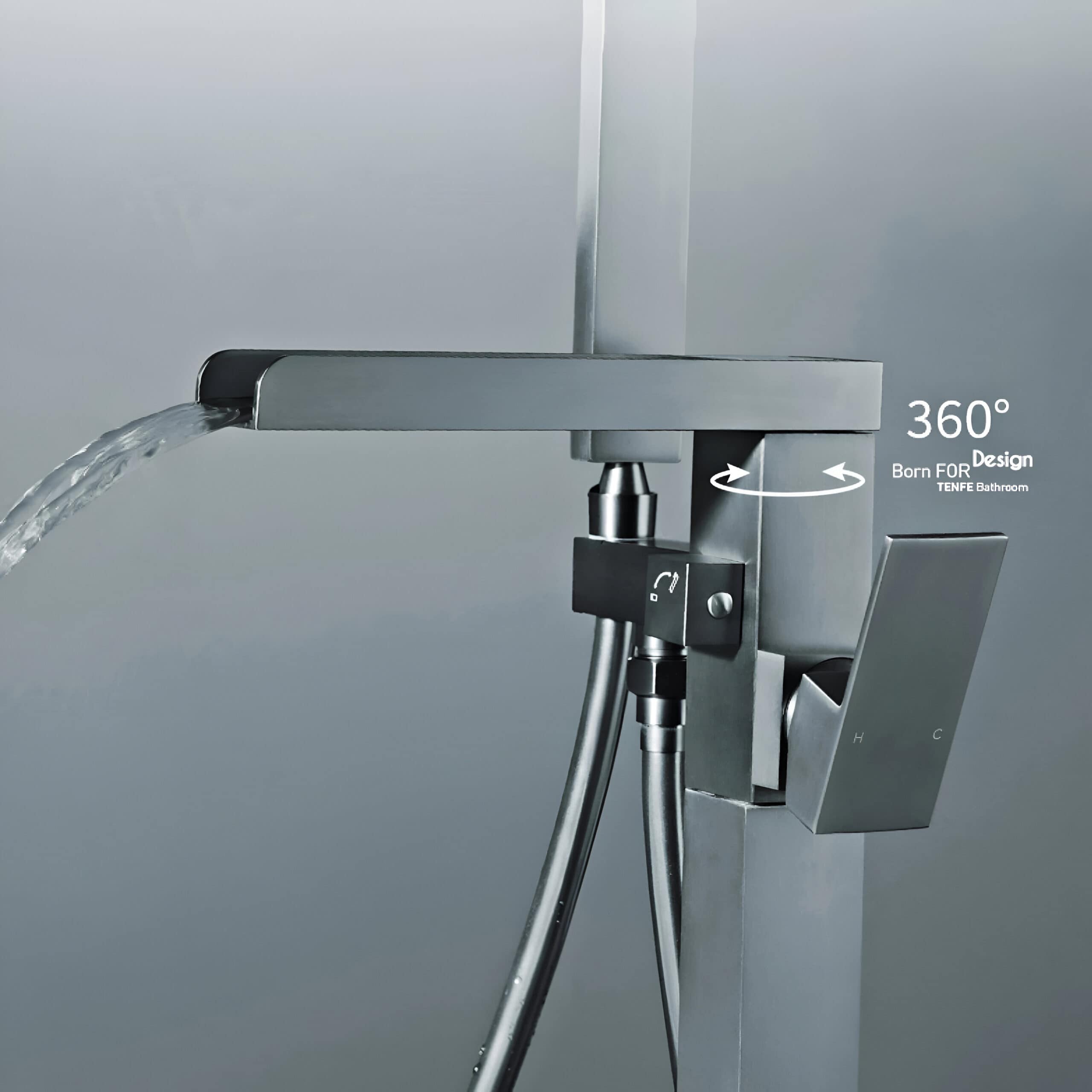 High-quality stainless steel faucet with 360-degree swivel design, perfect for medical and healthcare facilities, offering durability, flexibility, and easy usage in clinical settings.