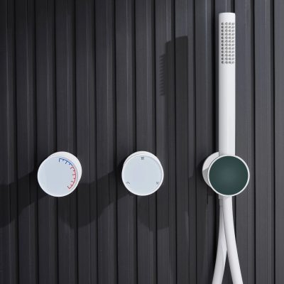 Modern shower panel with multiple spray settings, ideal for hydrotherapy and wellness treatments at Monalisa Store.