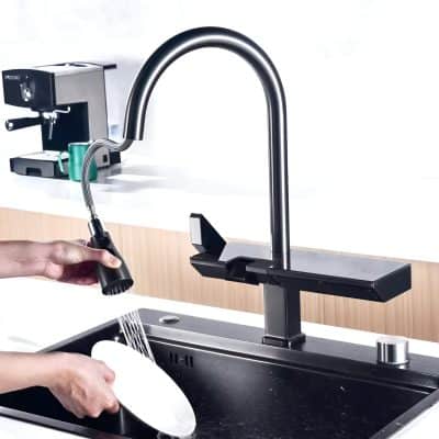 High-quality laboratory sink with modern faucet for optical lens cleaning and maintenance at Monalisa Store, a trusted destination for optical and eye-care products.