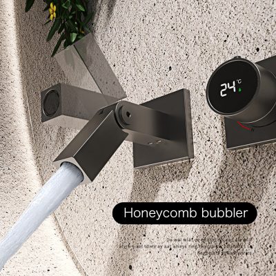 Innovative honeycomb bubbler water fountain in Monalisa Store, designed for aesthetic appeal and functional relaxation. Ideal for modern interiors, providing soothing water flow and enhancing ambiance.