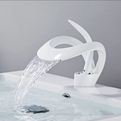 Minimalist digital bathroom faucet for clean water flow.