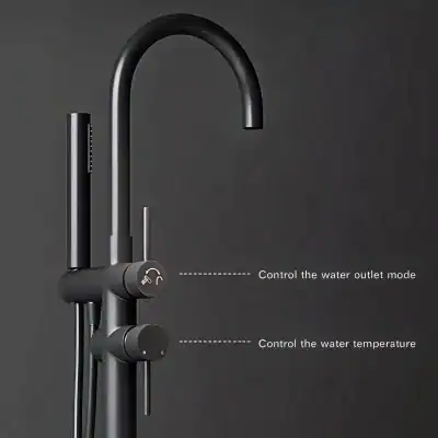 Sleek black kitchen faucet from Monalisa Store featuring adjustable water outlet modes and temperature control for modern culinary spaces.