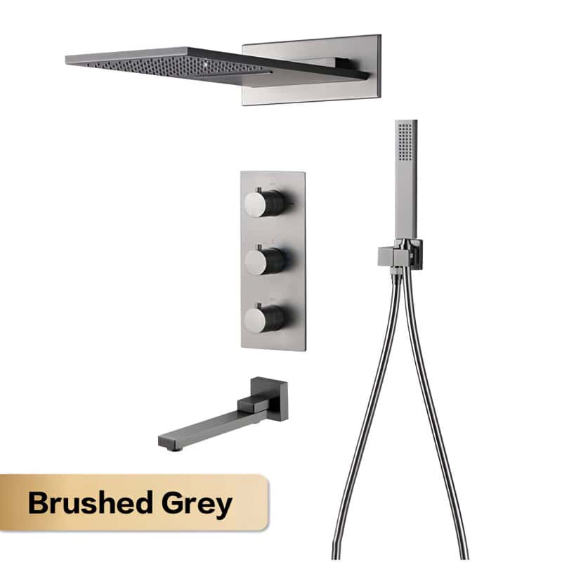 4pcs (Faucet) / Brushed Grey 01