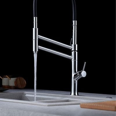 Sleek stainless steel kitchen faucet with water stream ideal for home kitchens, featuring contemporary design and durable build. Perfect for enhancing your kitchen’s functionality and style.