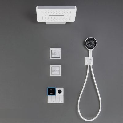 Highly efficient shower panel with digital control, multiple spray options, and sleek design for luxury bathroom upgrade. Perfect for modern homes and spas.