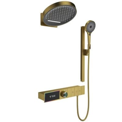 Premium LED Shower Head with Handheld & Digital Mixer Control.