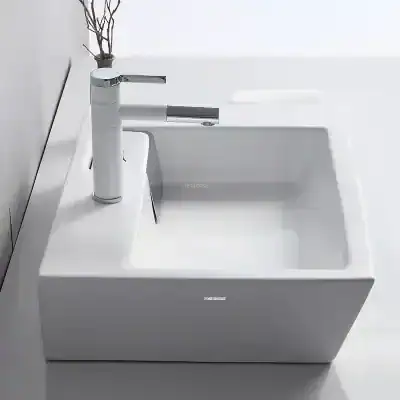 Modern white optical practice sink with sleek chrome faucet for visual clarity. Perfect for eye care clinics and ophthalmology practices.