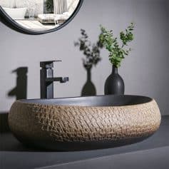 Ceramic Oval Countertop Bathroom Sink