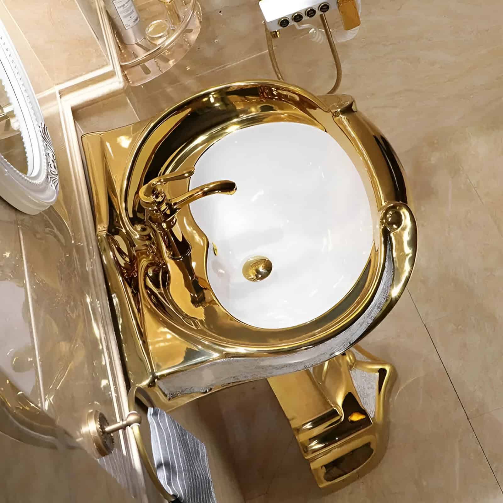 A gold-plated medical treatment device featuring a white basin, elegant faucet, and professional-grade controls, designed for advanced cosmetic and dermatological procedures at Monalisa Store.
