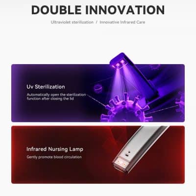 Portable UV sterilizer for medical and personal use, automatically opens after closing to disinfect surfaces and objects efficiently, ideal for hygienic purposes.