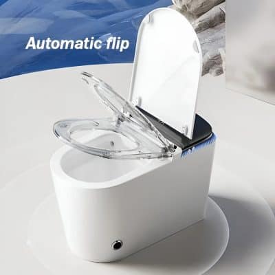 High-tech automatic toilet with lid and bidet functions designed for enhanced cleanliness and comfort.