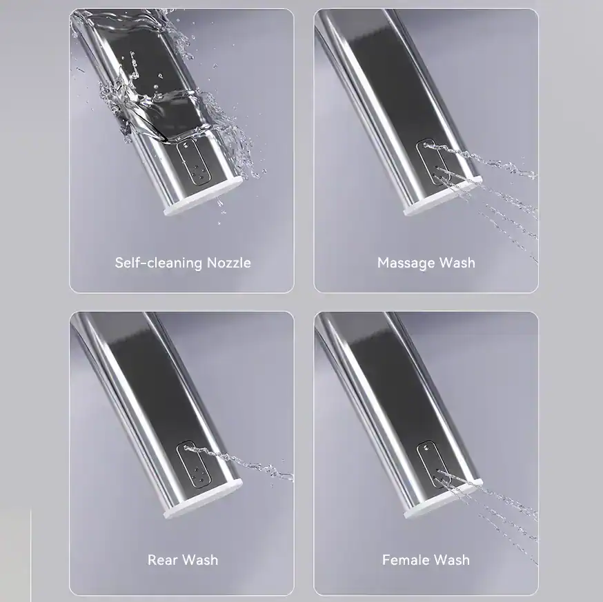 High-quality mouthwash nozzle with self-cleaning and multiple wash modes.