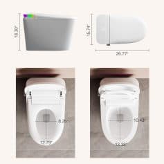 High-tech smart toilet with modern features, sleek white finish, and customizable functions for enhanced comfort and hygiene.