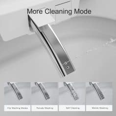 Advanced cleaning modes for glasses including self-cleaning, mobile washing, and various washing options.