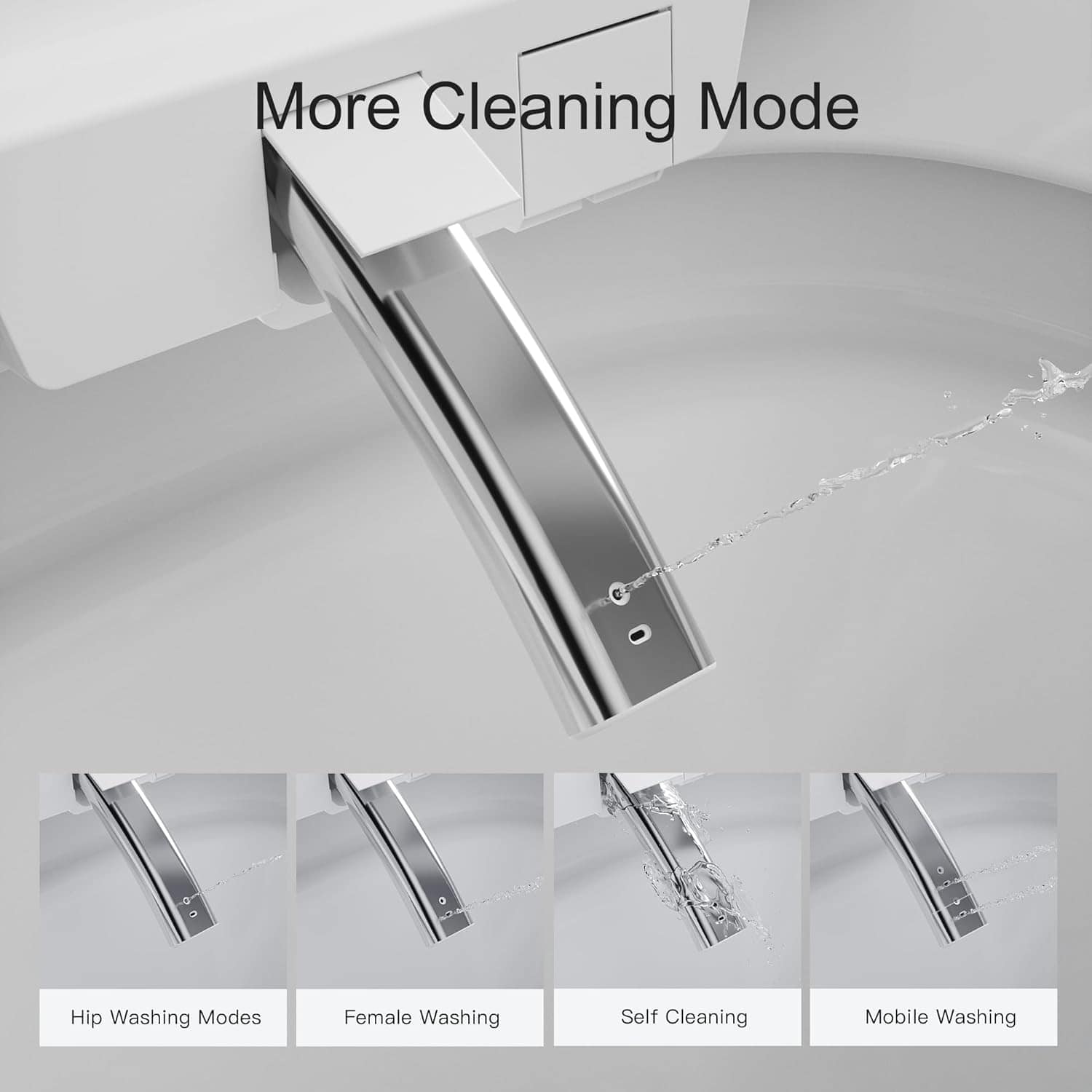 Advanced cleaning modes for glasses including self-cleaning, mobile washing, and various washing options.
