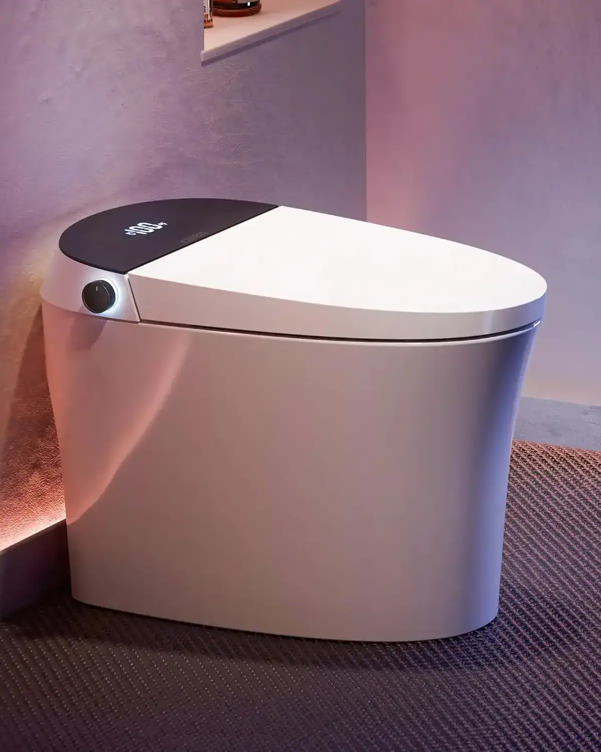 High-tech automatic trash can with voice control and hygiene-focused design, ideal for modern optical clinics and medical offices.
