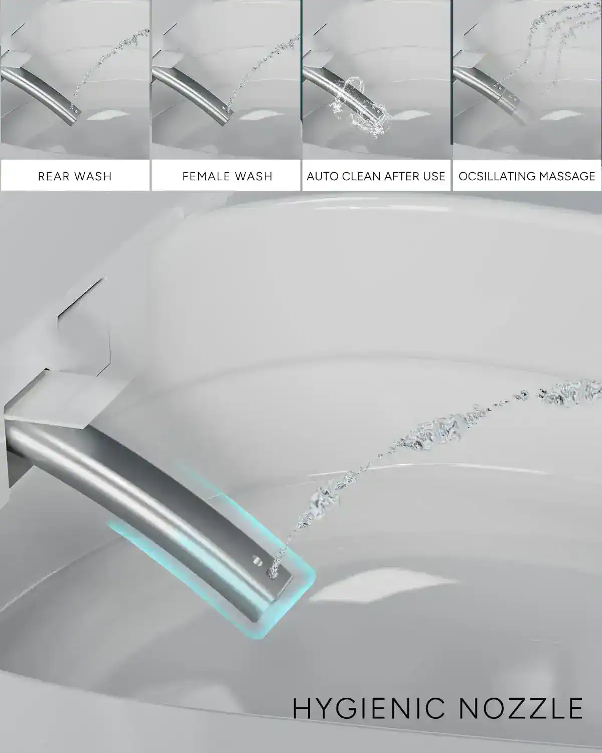 Smart Toilet with Bidet, Heated Seat, Air Dryer & Pump-Assisted Flush - Image 4