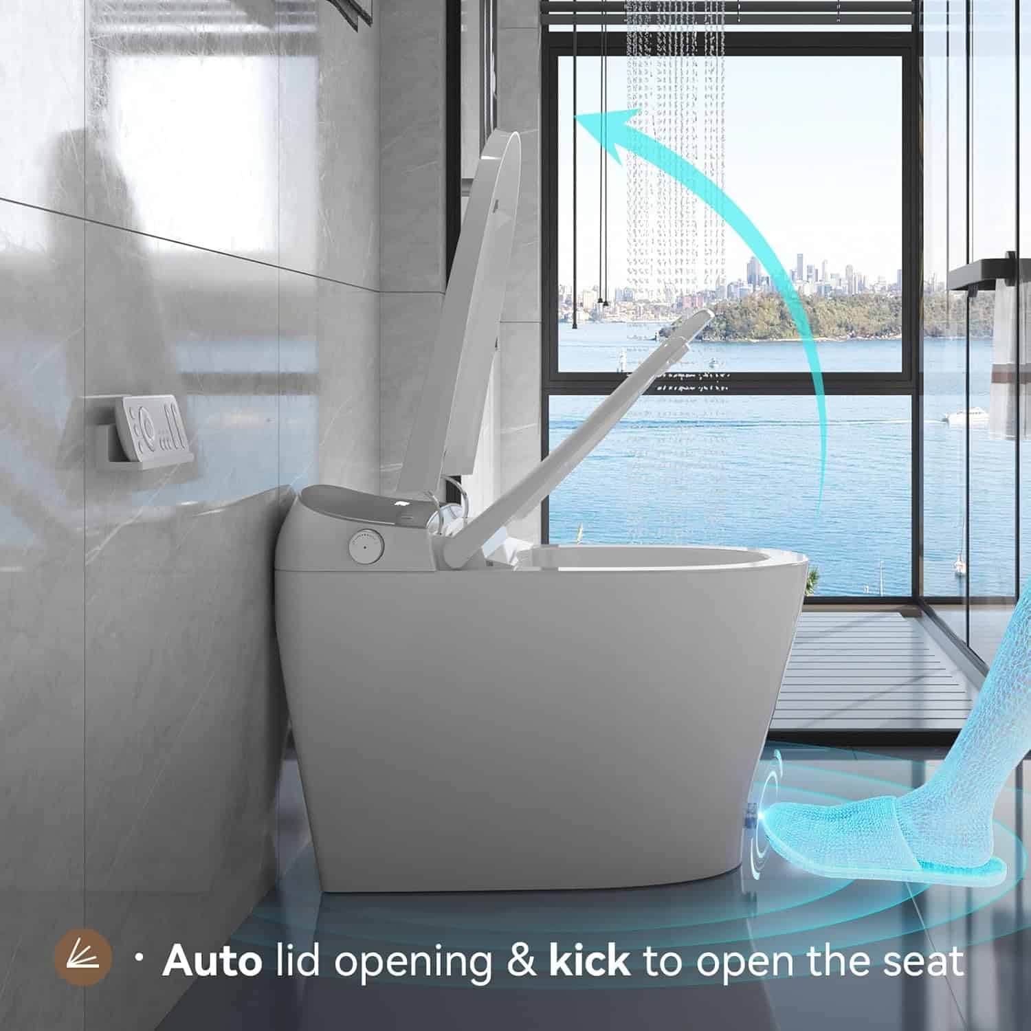 Smart Toilet with Powerful Flush and Auto Features for Low Water Pressure - Image 6