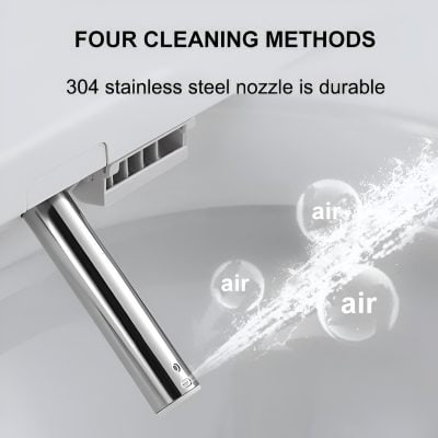 Stainless steel nozzle for medical and aesthetic cleaning.