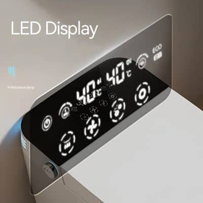 High-resolution LED display screen showcasing digital controls for optical and eye care devices at Mona Lisa Medical.