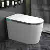 Smart modern toilet with sleek white design and advanced hygiene features, ideal for upscale bathroom interiors.