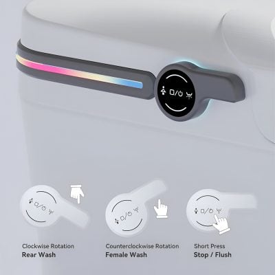 High-tech eye wash station with digital controls for optometry and ophthalmology professionals.