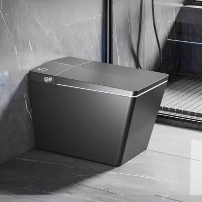 Alternative view of Modern Intelligent Square Black Smart Toilet with Automatic Bidet and Heated Seat