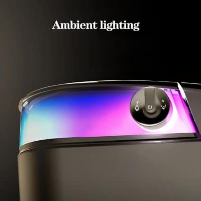 A close-up of an innovative laser eye treatment device with ambient lighting, used for advanced ophthalmic procedures to improve vision.