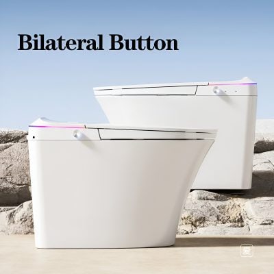 Advanced eye care technology with bilateral buttons for laser procedures, showcased in a modern clinical setting, emphasizing precision ophthalmic equipment for optimal eye health.