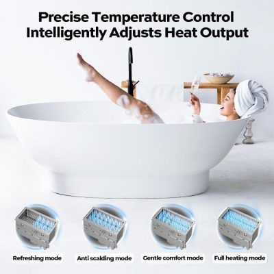 Luxury bath with adjustable temperature control, perfect for a spa experience.