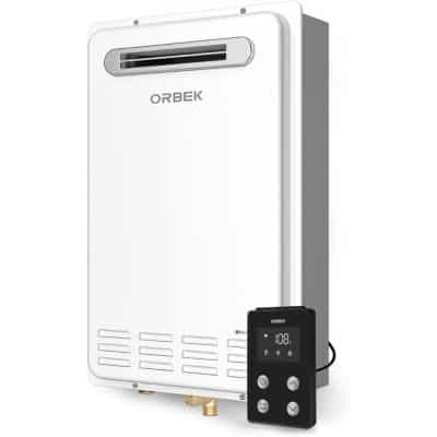 Efficient gas boiler with digital thermostat control and sleek design suitable for residential and commercial use.