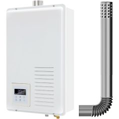 Modern electric water heater with digital temperature control for convenient hot water supply.