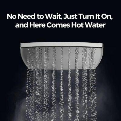 High-quality modern shower head that heats water instantly, providing hot water on demand. Easy to install, sleek design, perfect for bathroom upgrades.